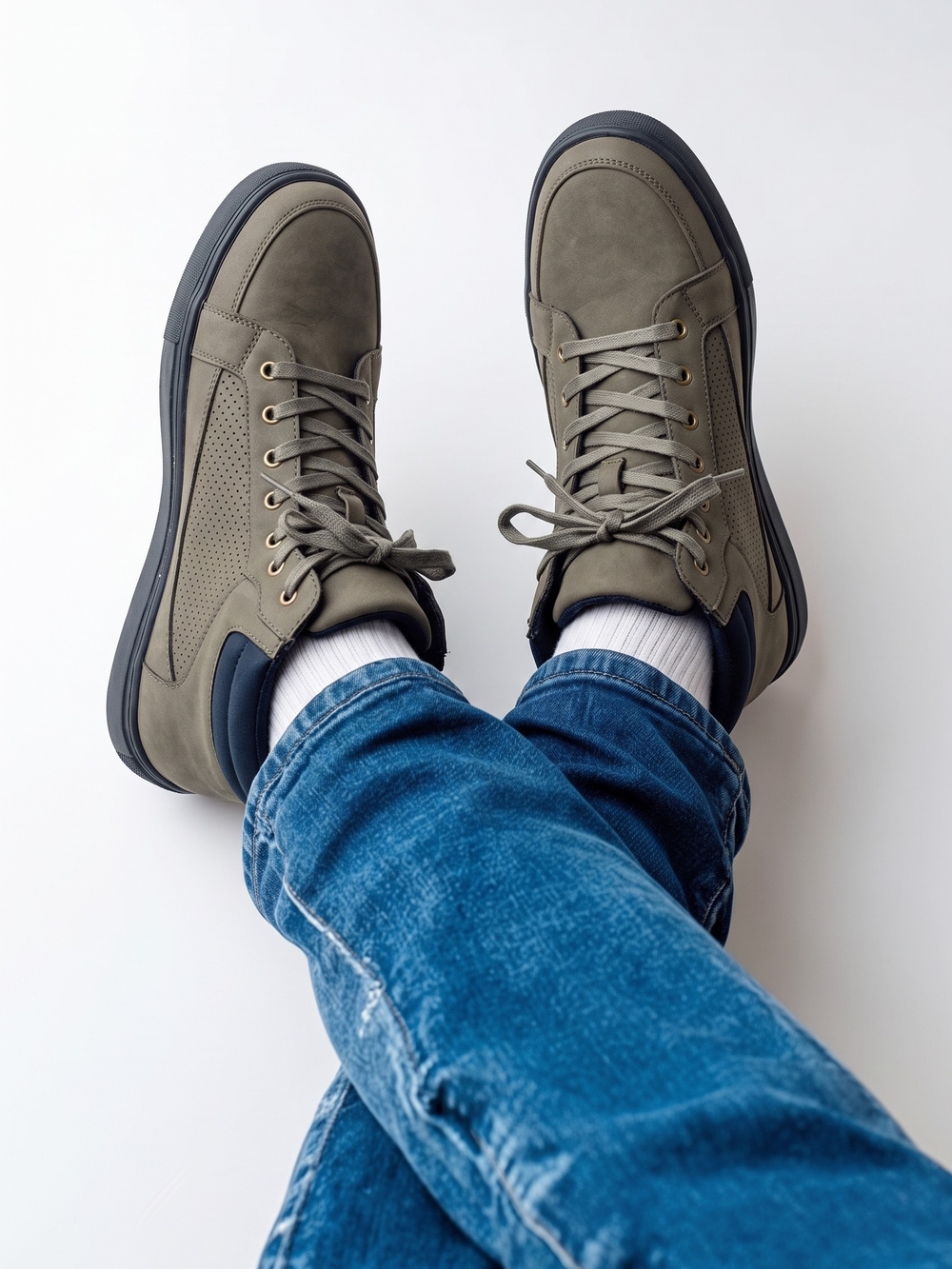 Unlisted Olive Green and Black High-Top Casual Boots